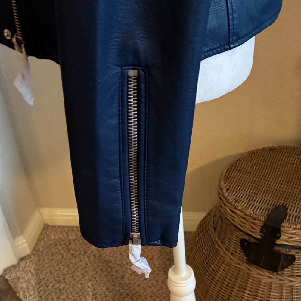 Blank NYC Blue Faux Leather Jacket - Picture 5 of 13